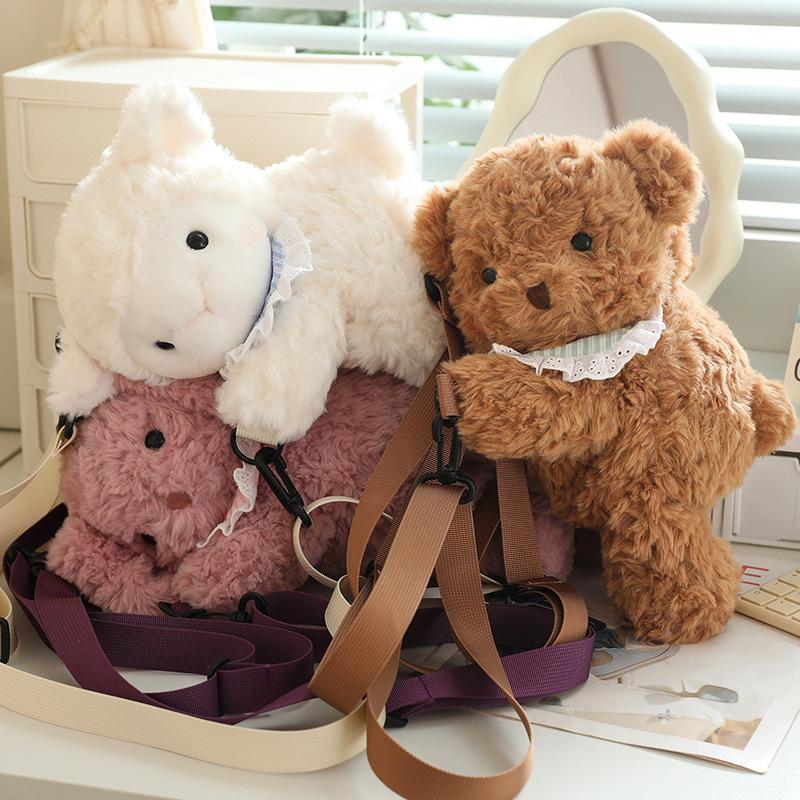 Spring Paradise Genuine Cartoon Bear Backpack Female Cute JK Girl Backpack Doll Plush Small School Bag