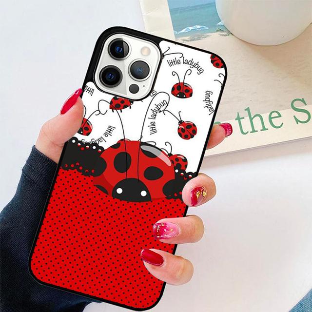 Autumu 11 Colorful Ladybugs Phone Case Cover for iPhone 17 Air 16 16e 15 12 11 13 14 Pro Max Apple Plus Coque