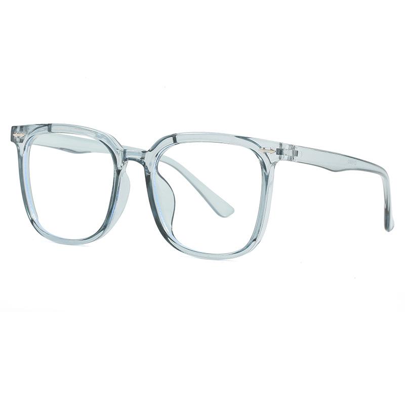 Fashion Black Frame Anti-blue Glasses Men's Ultra-light Square Big Face Thin Trend Plain Light Glasses Frame Trendy Women