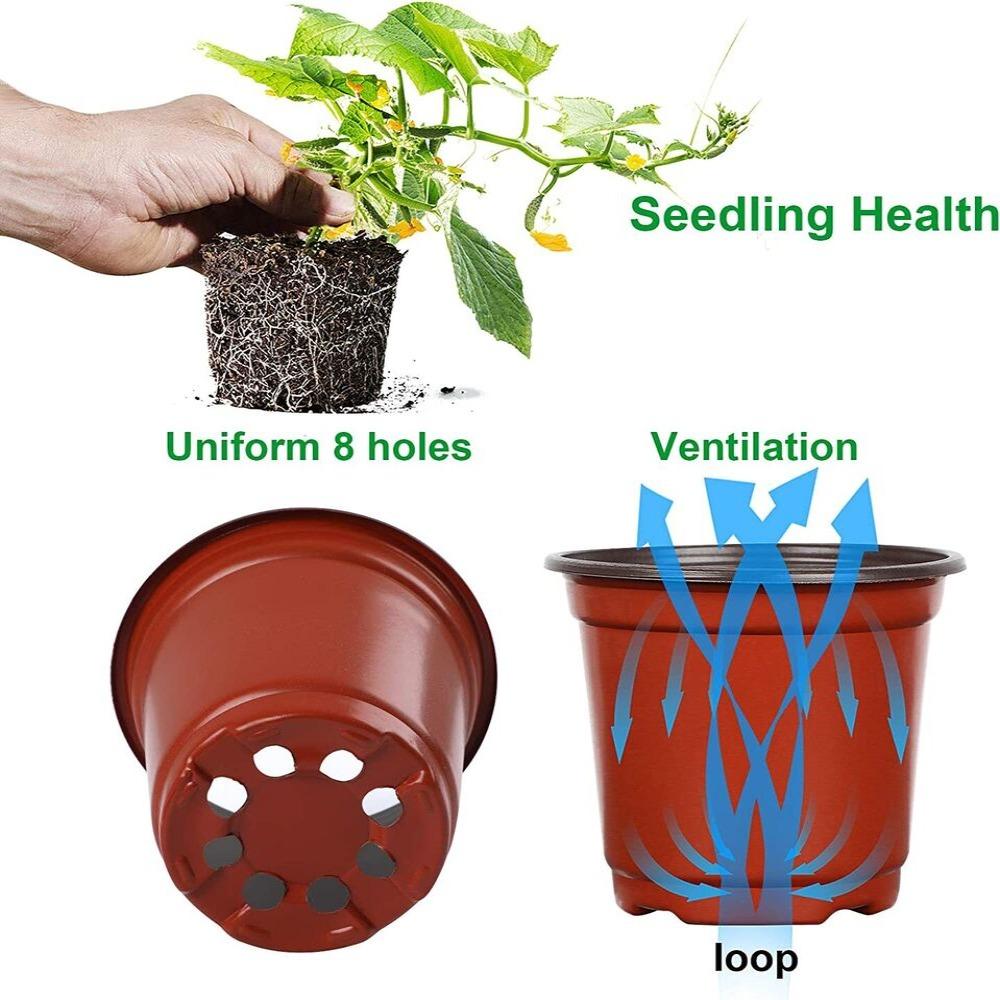 20PCS Garden Decor Garden Supply Plastic Nursery Pot Planter Seed Trays Plant Pots Flower Bucket