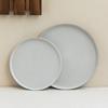 Large Plate Round Shallow Plate Simple Style Ceramic Plate Tableware Vegetable Plate Household Dessert Plate Breakfast Pasta Plate Plate