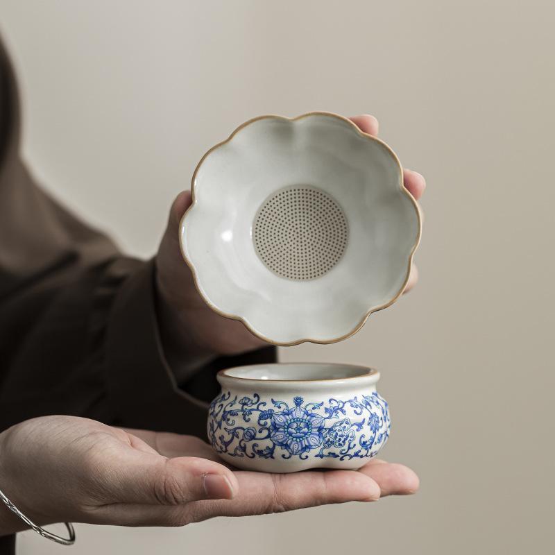 Ru Kiln Beige Tea Residue Filter, Tea Leak, Kung Fu Tea Set Accessories Can Raise High-end Light Luxury Boutiques