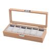 New 3/6 Slots Watch Storage Box Clear Window Dustproof Watch Tray Portable Wooden Watch Display Box