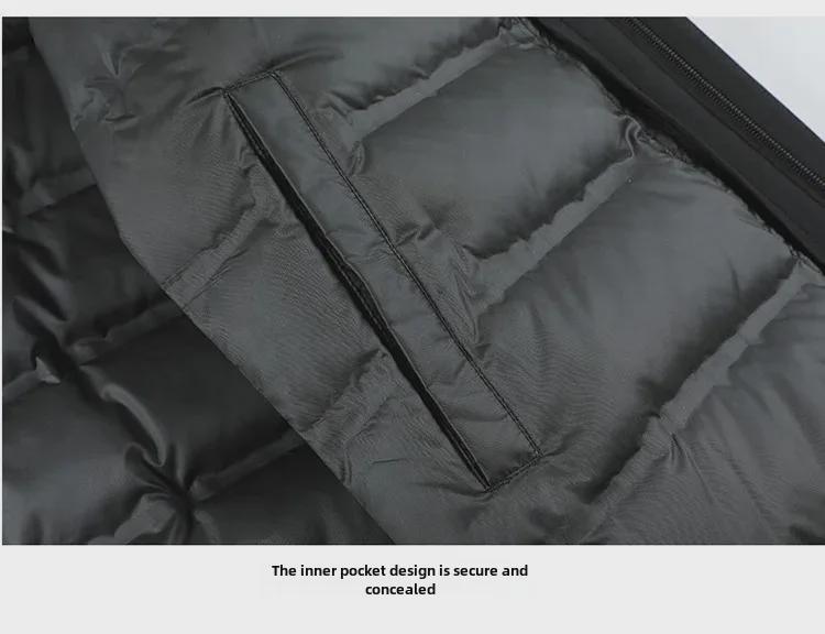 Herren-Winterjacke mit Gänsedaunen und Kapuze: Warmes, verdicktes, herausnehmbares Futter, ideal für Menschen mittleren Alters und ältere Menschen, 3-in-1-Kleidung.