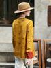 Golden Saddle Jacquard Silk Xiangyun Women's Round Neck Shirt - Spring 2026 Chinese Style Top