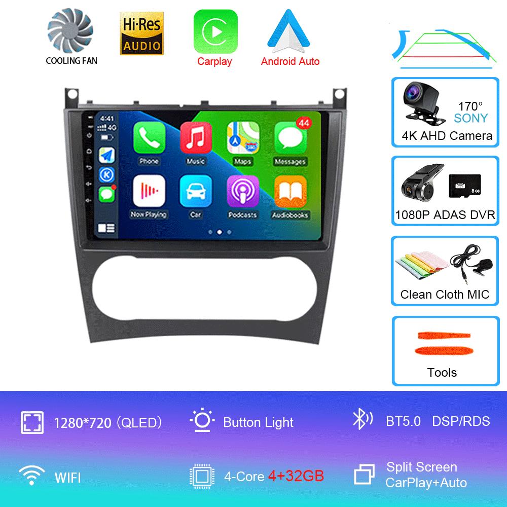 Pentru Mercedes/Benz/CLK/W203/W209/W219 W169 A160 C180 C200 Navigație GPS Player video Auto Radio 8+128G Android 14 Video pentru mașină