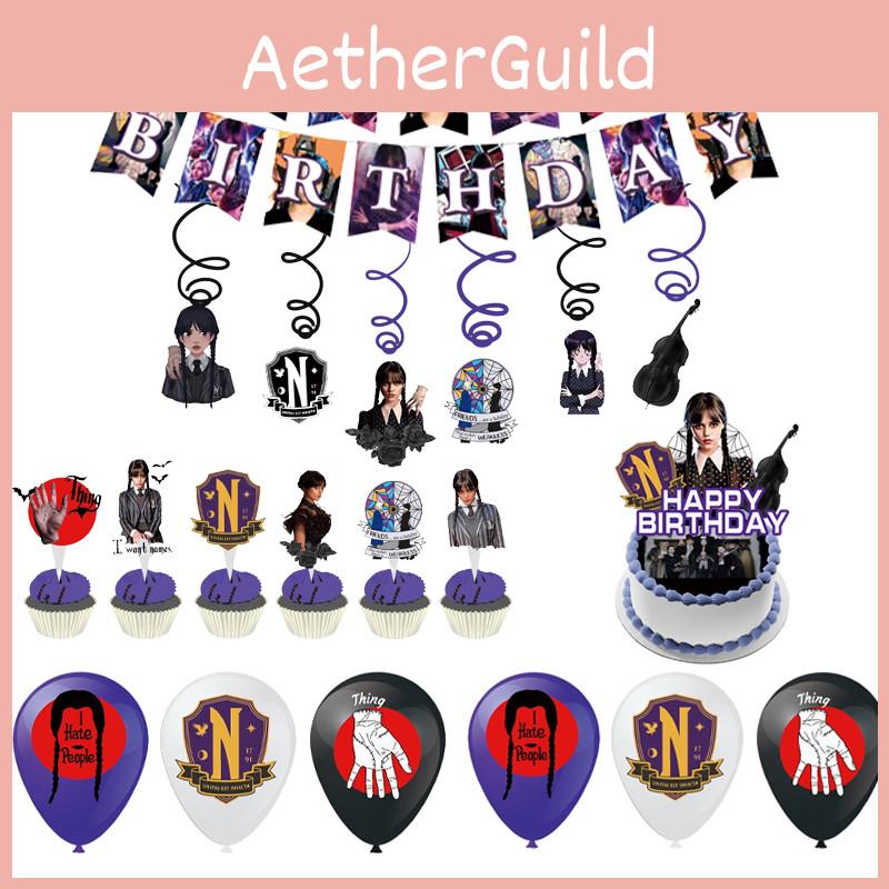 Wednesday The Adams Family Theme Party Decor – Banner Balloons
