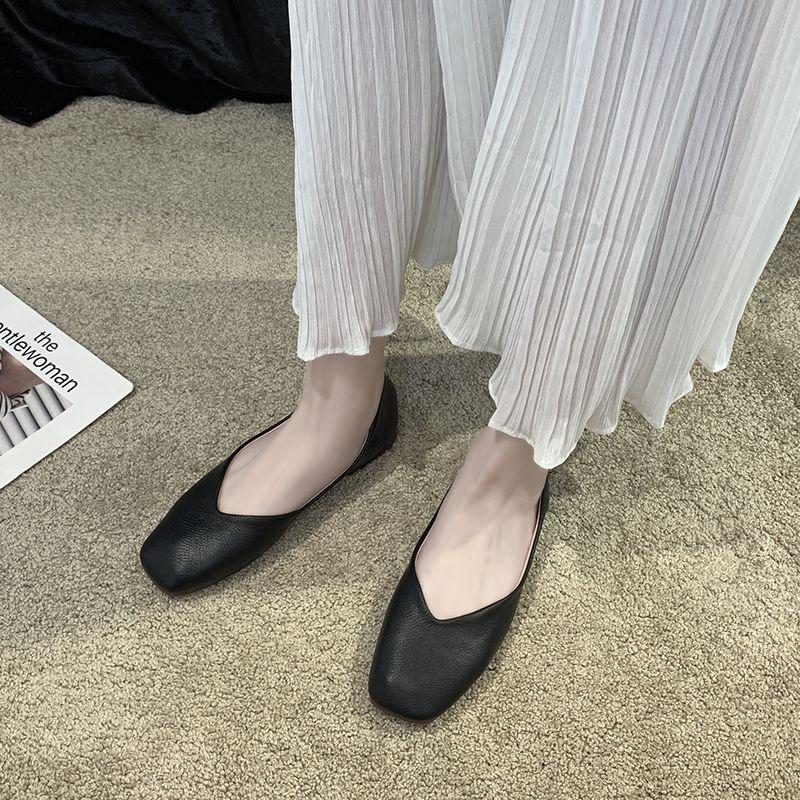 Damen Flats Slipper Quadratische Zehenpartie Mokassins Damenschuhe Stilvoll Beliebt Bequem und Elegant Günstiger Ausverkauf