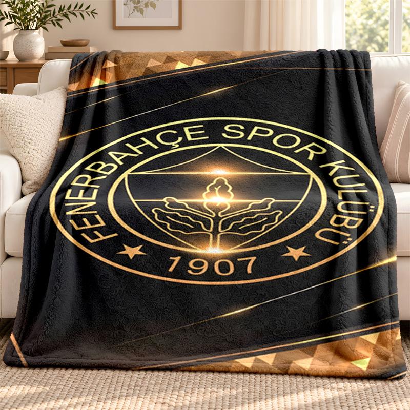 Fenerbahce Blanket Flannel Blanket Soft Cozy Plush Throw for Sofa Bed Lightweight Home Decoration Outdoor Camping