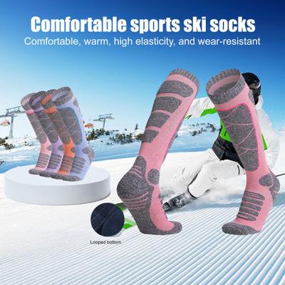 Knee High Ski Socks Men Women Stretchy Thermal Knee Socks Breathable Shock Absorption Socks for Snowboarding