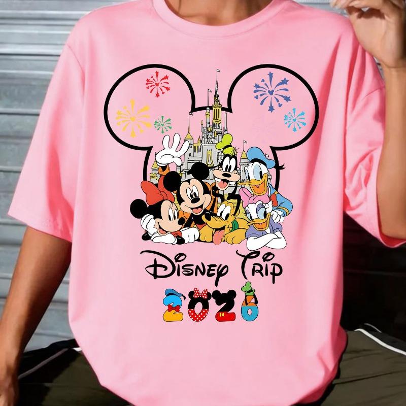 2026 Short Sleeved Donald Duck Castle Womens Tshirt Summer New Unisex Casual Fashion Tshirt