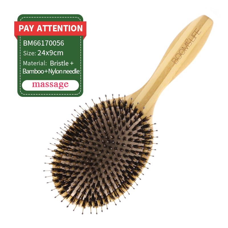 Boar Bristle Hair Brush Women Wood Bamboo HairBrush Professional Curly Airbag Scalp Brush Comb for Hair Beauty Care Salon Tools