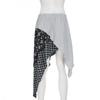 Spring/Summer Women's Low-Waist Plaid & Floral Patchwork Irregular Hem Skirt