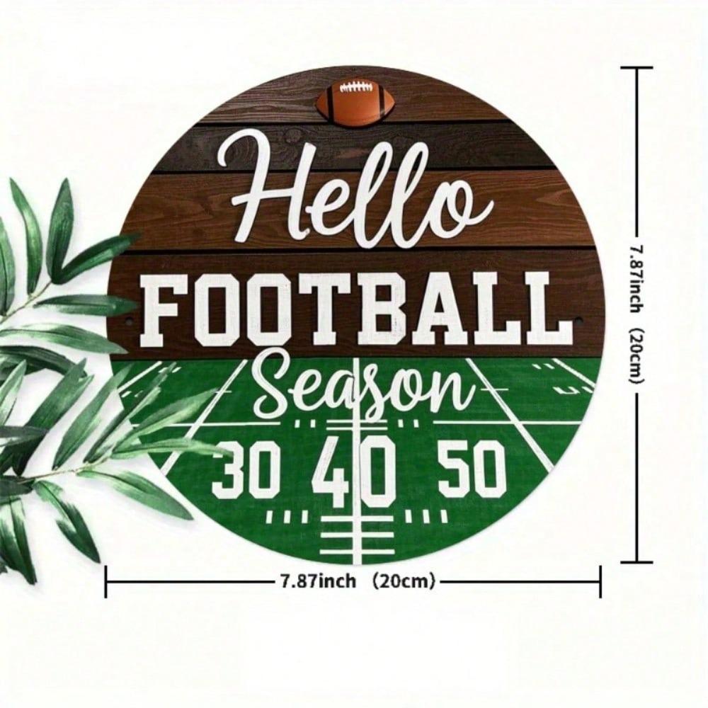 Vintage Metal Football Sign 8x8 Inch Retro Wall Art Waterproof Country Decor for Home Bar