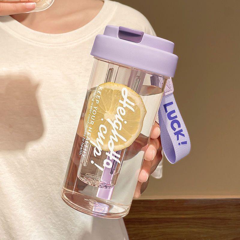 High-Temperature Resistant Summer Straw Cup - Stylish Plastic Tea and Water Separation Cup for Girls