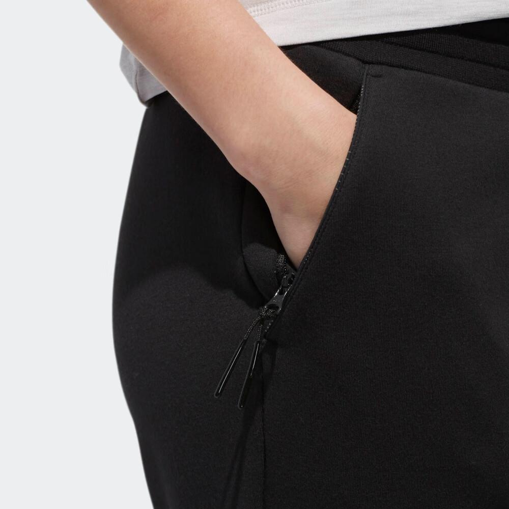 Adidas Solid Color Logo Print Drawstring Waist Sports Pants Women Bottoms Black DM5267