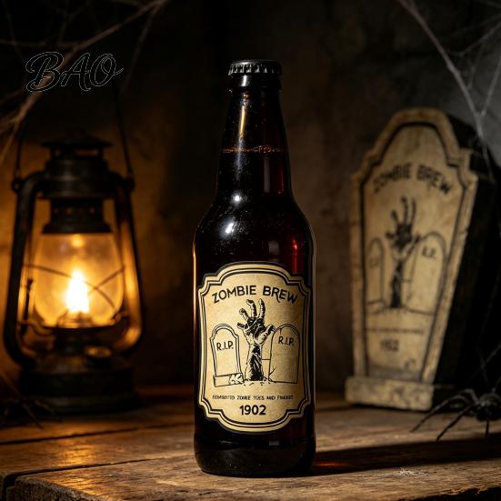 Decorative Labels for Party 12Pcs Halloween Wine Bottle Labels, Vintage Retro Stickers with Witch Skull Zombie Theme Beverage Bat Pumpkin Design,