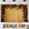 Christmas Golden Rose Garland Arch  Scene  Decoration Background Winter Photography Backdrop Decorations For Photo Studio Photo Booth Christams Party