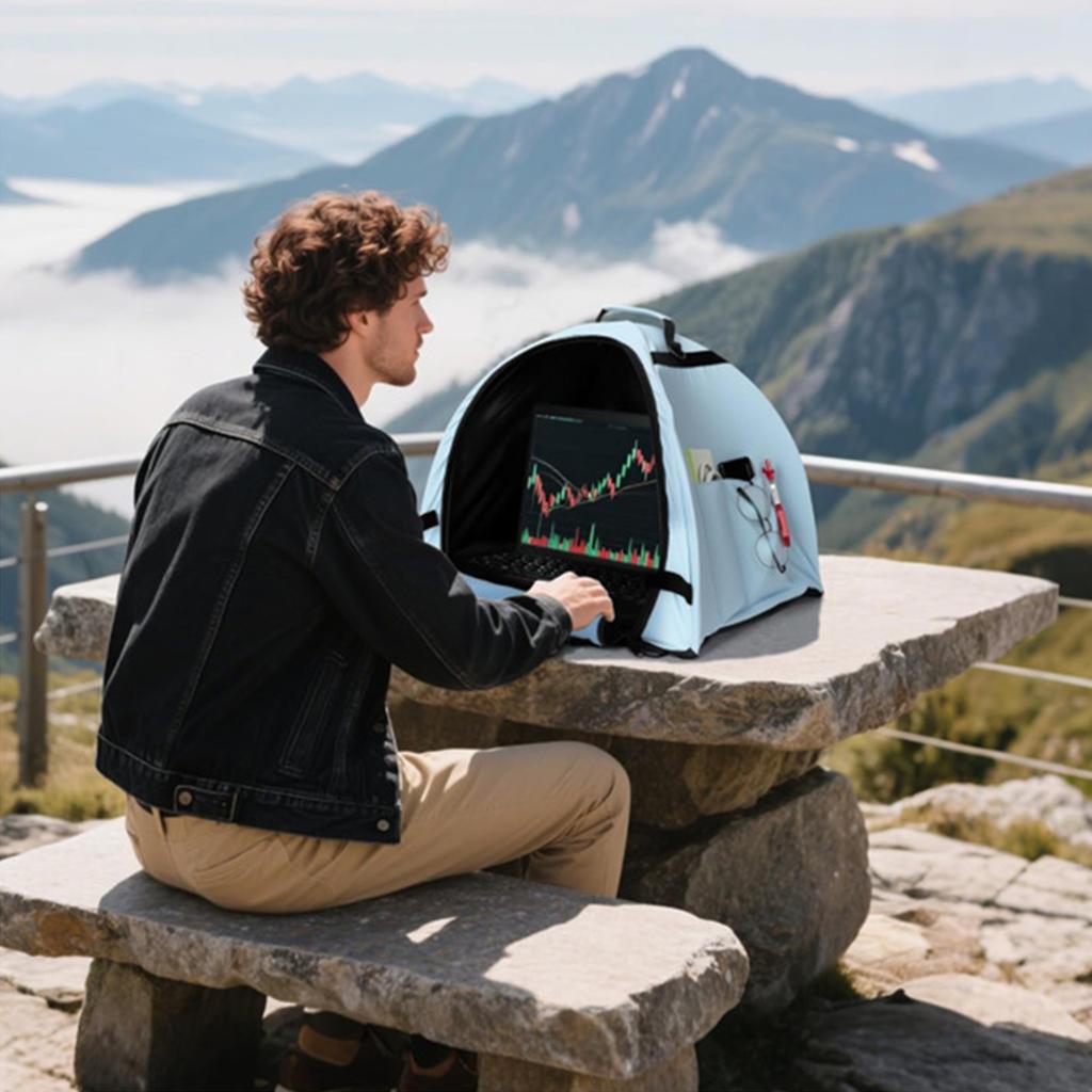 Portable Laptop Privacy Tent: A Desktop Light Shield For Home Offices. Featuring A Design For Easy Storage, It Effectively Light Interference