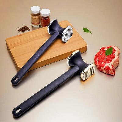 Meat Hammer Zinc Alloy Meat Tenderizer with Dual-Sided Textured Meat Mallet Quick Fibrous Tissue Breakdown Breaker for Kitchen