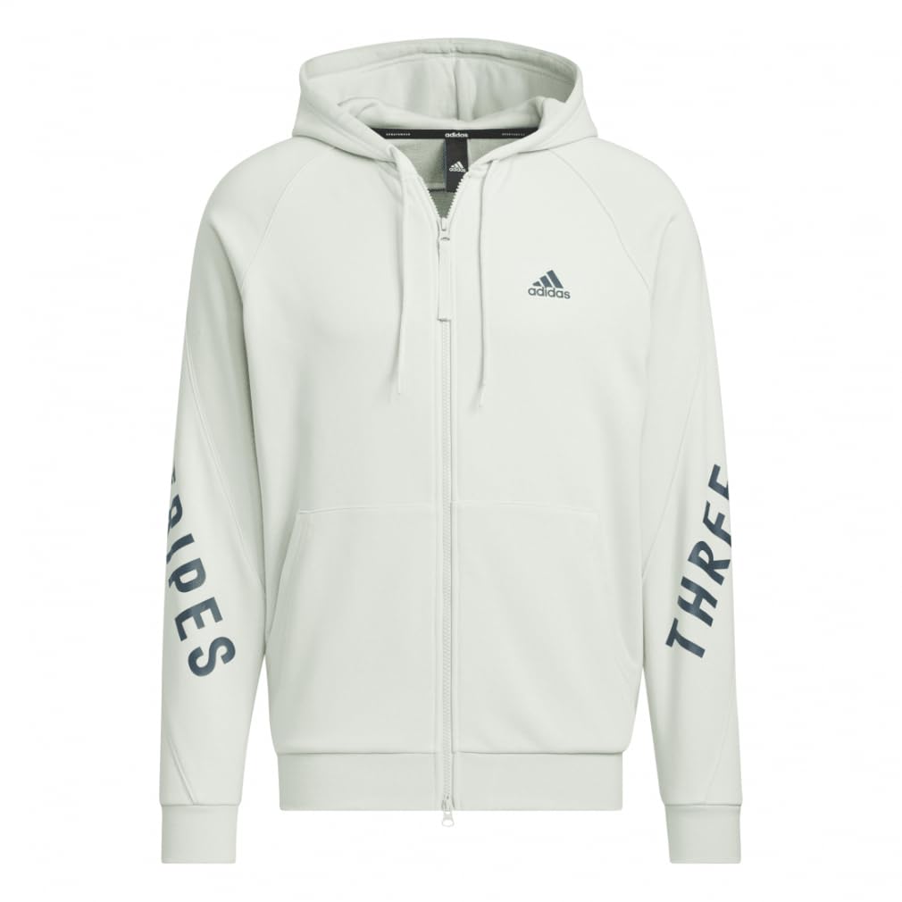 Adidas Word Sweatshirt Linen Green Size Small Full-Zip Hoodie, Men's JSY27, (IM8763),