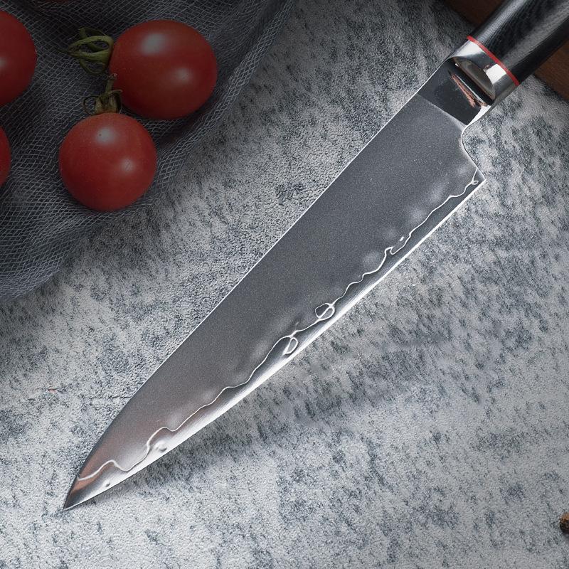 5 Inch Utility Knife 3 Layer Clad Steel Blade Sharp Cleaver Steak Paring Peeling BBQ Kitchen Knives G10 Handle Cooking Tools