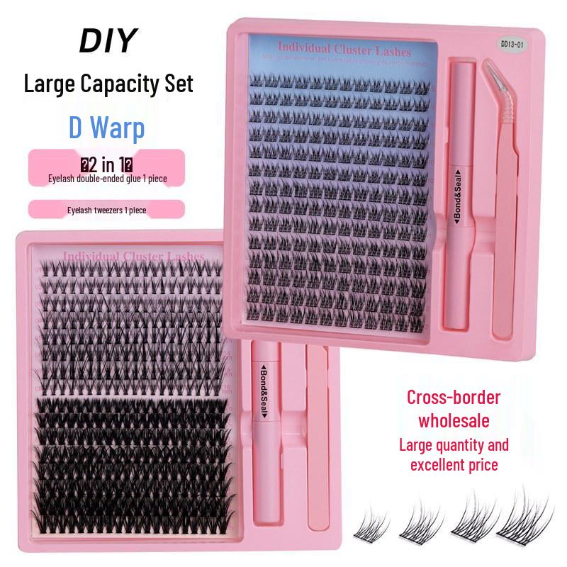 

DIY Eyelash Set: 50D/60D Lashes, Double-Headed Glue Tweezers, Stage Makeup Standard