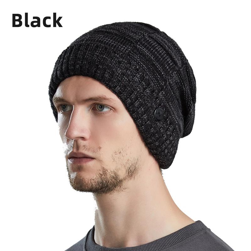 Mens Beanie Hat Winter Warm Woolly Hats Thick Knit... – Grandado - View #4