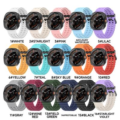 Ocean Silikonarmband für Samsung Galaxy Watch 7 Ultra 47mm Armband ohne Lücken Atmungsaktives Sport-Loop-Armband für SAMSUNG Uhrenarmband