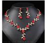 European & American Vintage Plum Blossom Necklace Set with Colored Diamonds