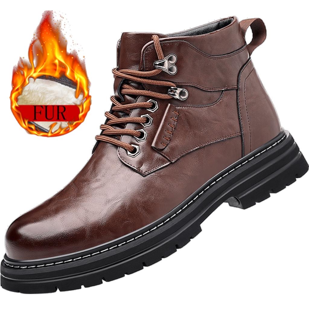 

Классические мужские ботильоны, прочные меховые теплые зимние ботинки для мужчин, удобные нескользящие мотоциклетные ботинки, мужские повседневные кроссовки для активного отдыха 44