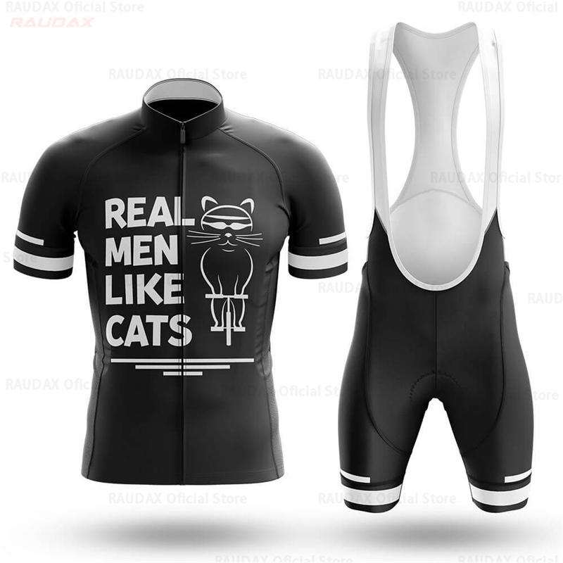 New Cat Pattern Cycling Clothing 2025 Summer Anti-UV Cycling Jersey Set Mountain Bike Sport Breathable Short Sleeve Cycling Sets