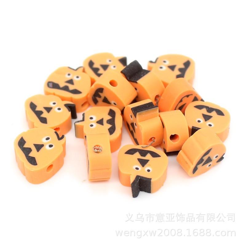 Halloween Polymer Clay Beads Spooky Skull Pumpkin Ghost Spacer DIY Jewelry Making 10mm 1000pcs