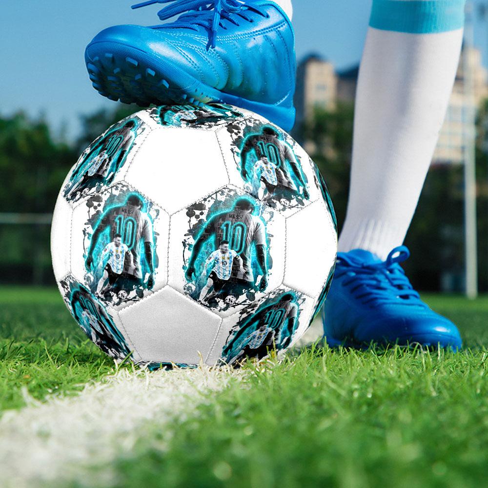 Lionel Messi Fußball Größe 5, Maschinengenähtes PVC, Langlebig & Hoher Rückprall, Für Alle Altersgruppen, Fanartikel, für Spiele & den Außenbereich.