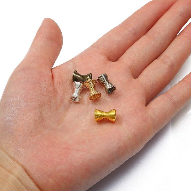 30pcs Metal Spring Funnel Shape Spacer Beads Caps Beading DIY Findings End Caps Bead Stoppers For Jewelry Makings Accessories