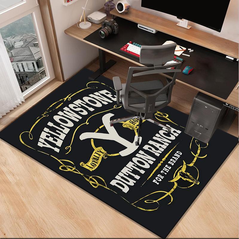 Yellows-tone Dutton Ranch Office Rug Chair Mat, Game Carpet, Suitable for Front Door, Bedroom, Living Room, Desk, Holiday Gift