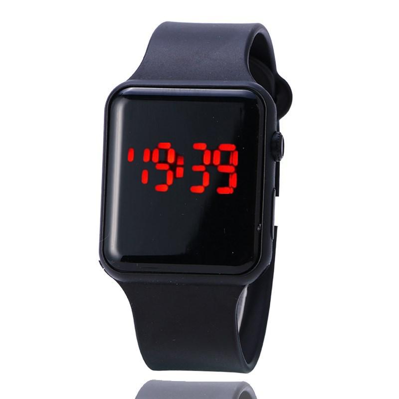 Korean Trendy ING Style Personalized LED Digital Watch, Internet-famous Square Mirror Student Sports Electronic Watch