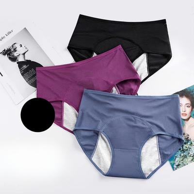 Ženy Menstruační kalhotky odolné proti netěsnosti Fyziologické kalhotky Spodní prádlo Bavlna Vodotěsné Kalhotky větší velikosti
