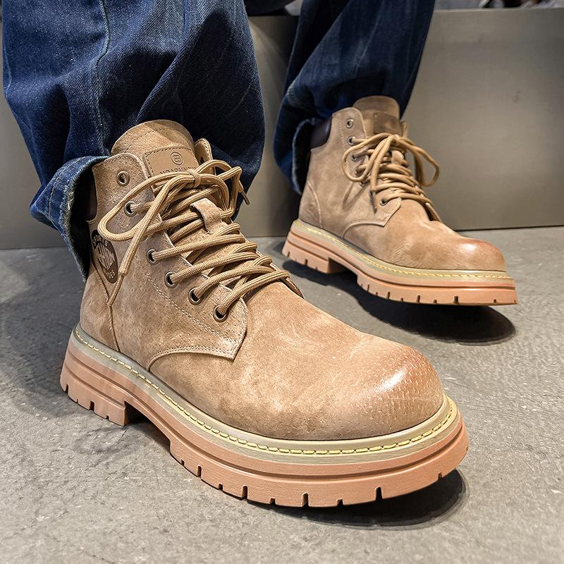 New Martin boots fleece popular versatile trend high version lace-up thick-soled British style tooling boots 6516-B