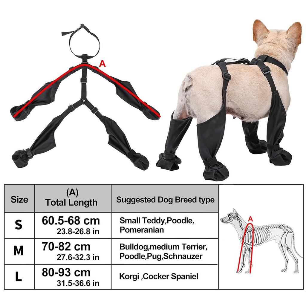 Dog Boots Leggings Adjustable Waterproof Fabric Dog Shoes with Rubber Nonslip Soles for Winter Snowy Day Outdoor Walking