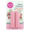 Organic 100% Natural Shea Butter Lip Balm, Strawberry Sorbet, 2 Pack, 4G (0.14Oz) per Pack