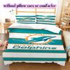 Miami Dolphins Pattern Bedding Quilt Set Quilt Cover Pillowcase Home Decoration Birthday Gift (1 * duvet cover + 2 * pillowcase, without core)