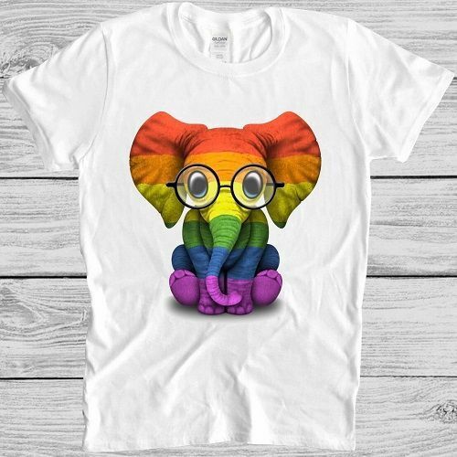 

Baby Elephant Glasses T Shirt Gay Pride Rainbow Pride Soho Lgbt Soho Tee 2369 4XL