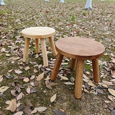 Solid Wood Stool, Multipurpose Footstool for Home Entryway Living Room, Compact Step Stool for Indoor Outdoor Use