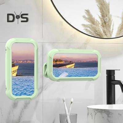 Duschtelefonhalter, wasserdichte Wandhalterung, Ständergehäuse für Badezimmer, Badewanne, Küche, drehbarer Antibeschlag-Telefonhalter, Dusch-Gadget