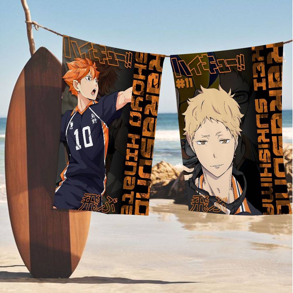Haikyuu Anime Volleyball Bath Towel Microfiber Soft Water Absorbing Breathable For Girl Kids Decorative Cartoon Beach Towel