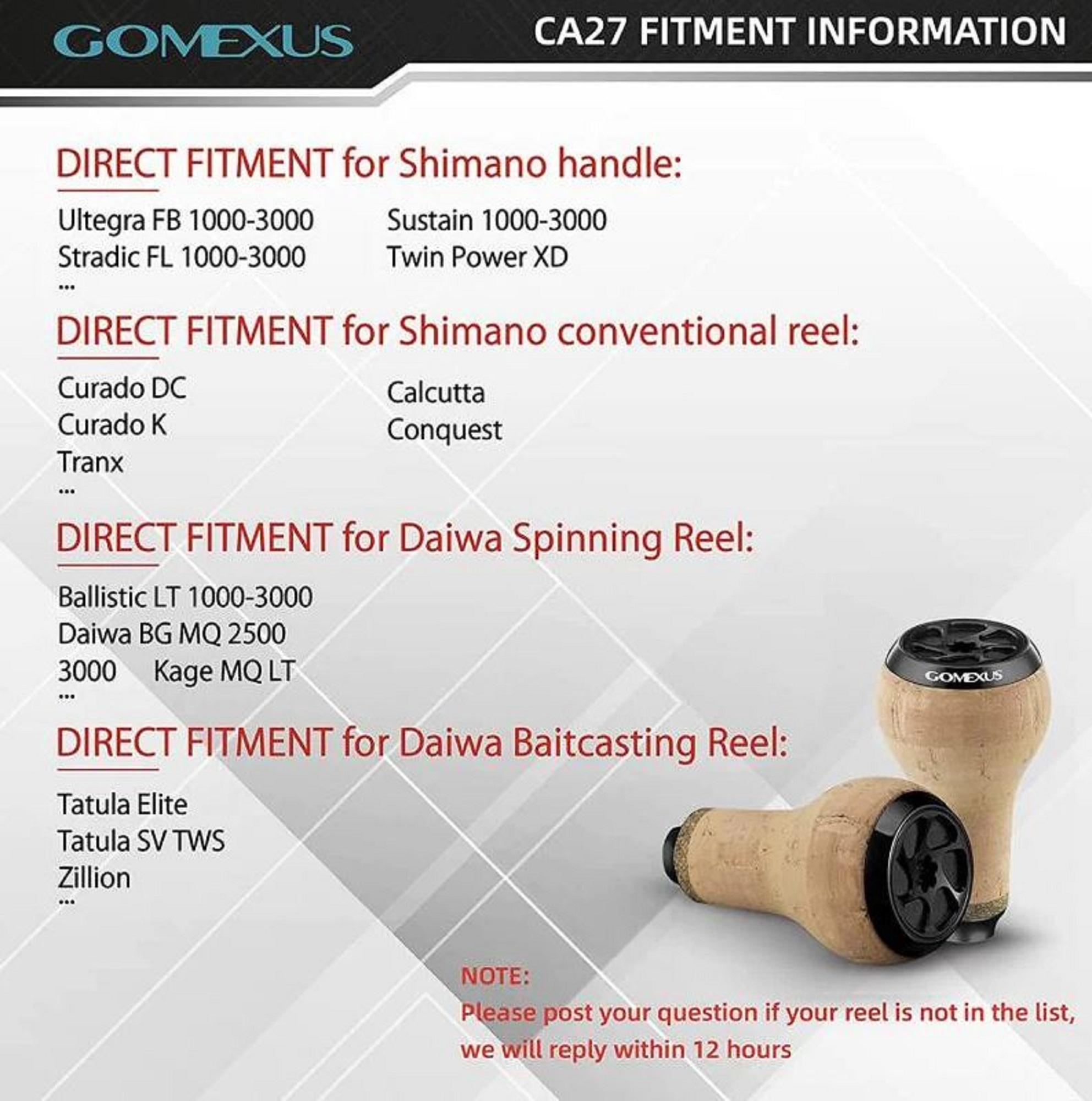 GOMEXUS CA27BKBK KNOB Cork Alu Black 27mm Shimano A