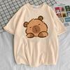 Round Neck T-shirt Cute Tops Women Clothes Capybara Kapibara Women Fashion Kawaii Clothes T-shirts Woman Summer Tops Clothing