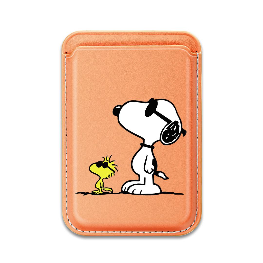 Cute Cartoon Snoopy peanut Magsafe Wallet Case Leather Magnetic Card Case For iPhone 15 16 14Pro Max Funny Magnetic Snoopy Card