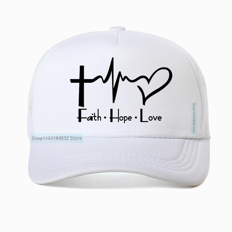 Christliches Gebet Jesus Druck Baseballkappe Unisex Damen Sommer Mode Lässig Netz Atmungsaktiv Truckerhut